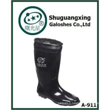 bottes de pluie forte de pvc hiver chaud durable pour hommes